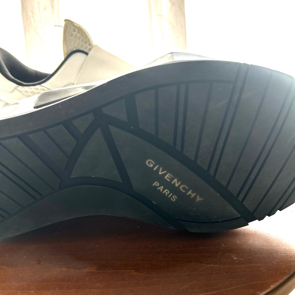 White and Black Givenchy Stretch-Mesh Slip On Sneakers - Picture 14 of 16